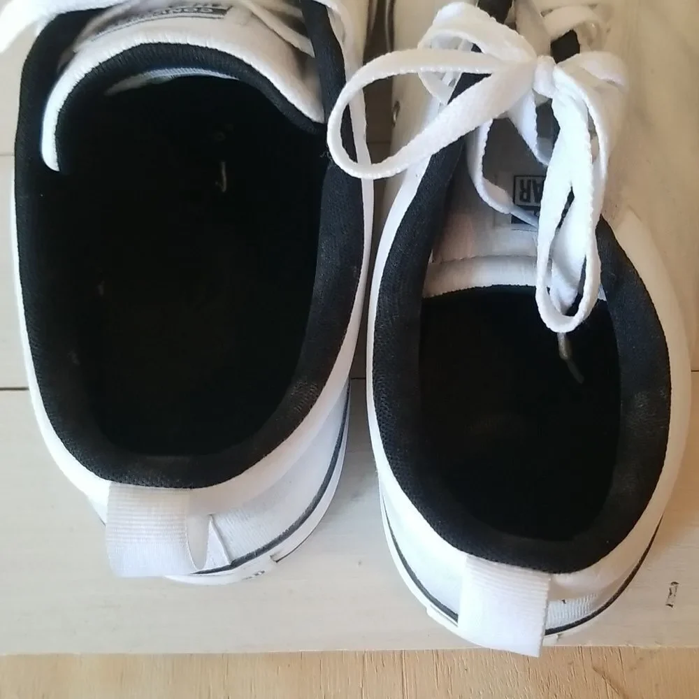 Converse White and Black Canvas Sneakers with Rubber Toe Caps Mens size 13 - Picture 6 of 7